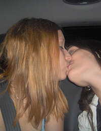 Amateur bisexual girl with long hair having fun