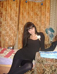 Shy teen with long hair posing for 1st time